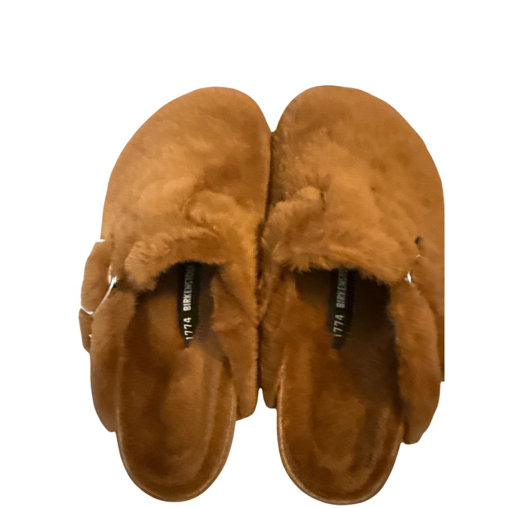 Birkenstock 1774 Boston Shearling Clogs Cognac Brown Designer Slippers NEW 36/6